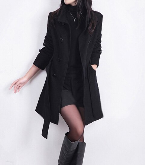 Trench Coat Long Fin Anis.A Pour Femme - Couleur Grille Foncé - Taille Unique, Neuf Sans étiquettes