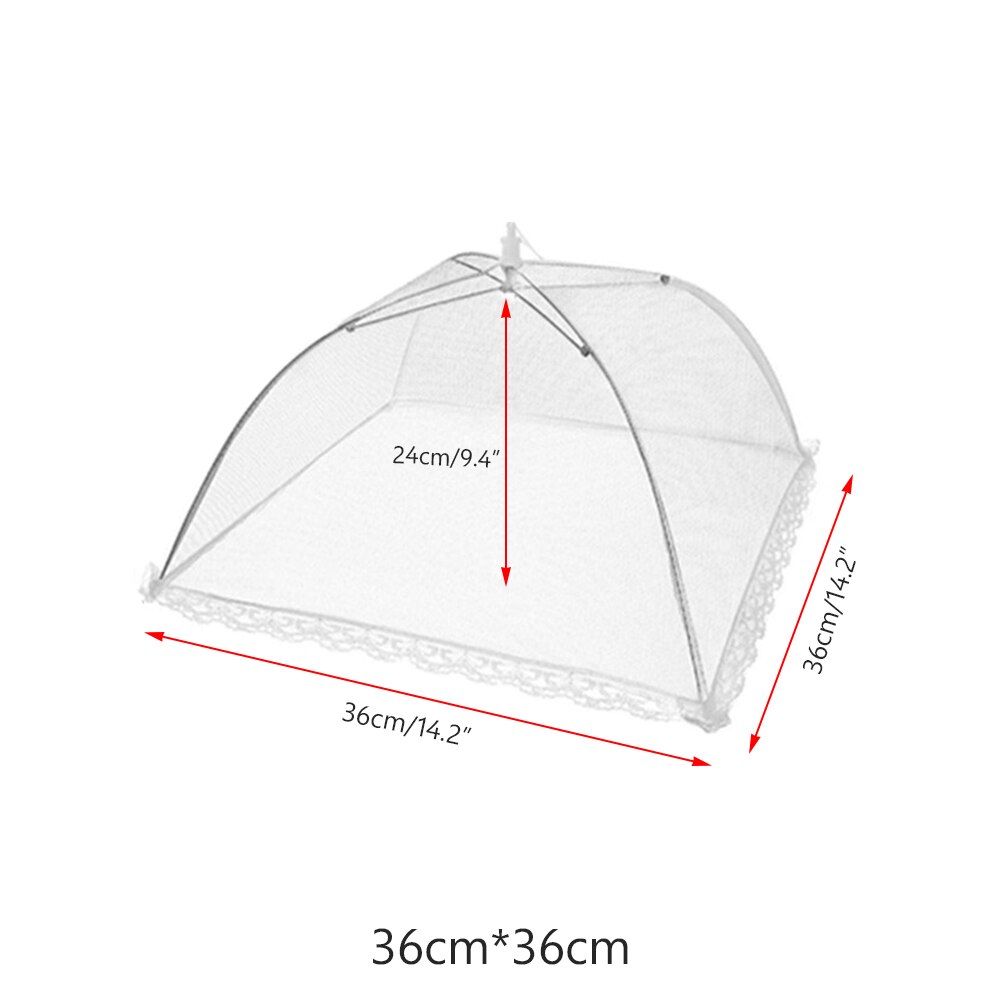 1PC Food Cover Meal Lace Table Kitchen Gadgets Newest Anti Fly Mosquito Mesh Reusable BBQ Style Cooking Tools Umbrella Picnic: 36X36Ccm