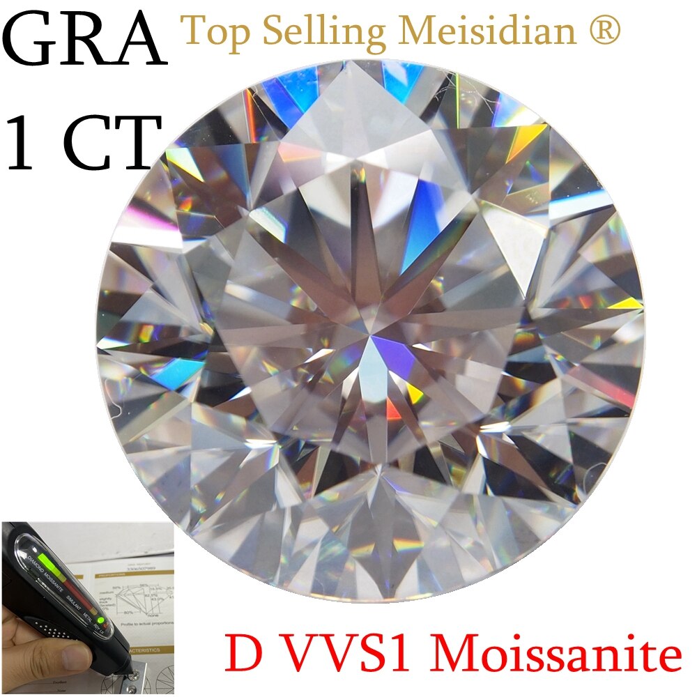 Meisidian Labor Diamant Ausgezeichnete 1ct 6,5mm D Farbe VVS1 Herz Und Pfeile schneiden Weiß Diamant Moissanite Stein Für Ring