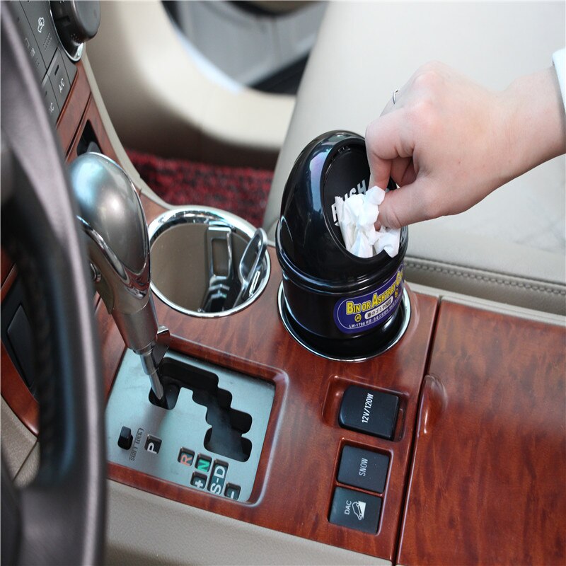 Handig Mini Auto Thuis Trash Rotzooi Kan Garbage Stof Case Houder Box Bin Vuilnisbak Auto styling