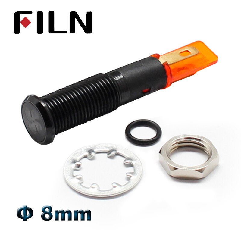 8mm 12v led symbol illuminated indicator light red green blue white amber led pilot lamp car dashboard warning light