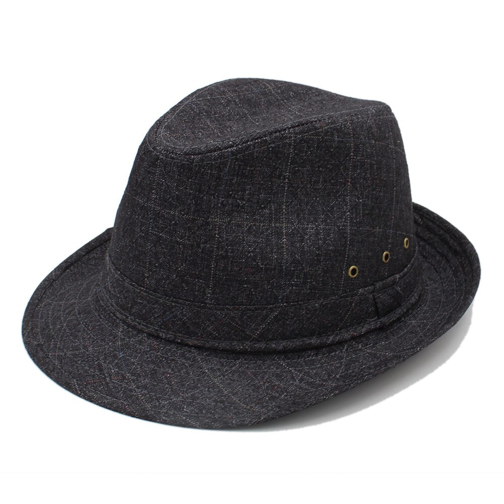 Men Fedora hat with 4Size 57 58 59 60CM Big Size Gentleman Dad Beach Homburg Church Jazz Hat Father A0064-XSJ