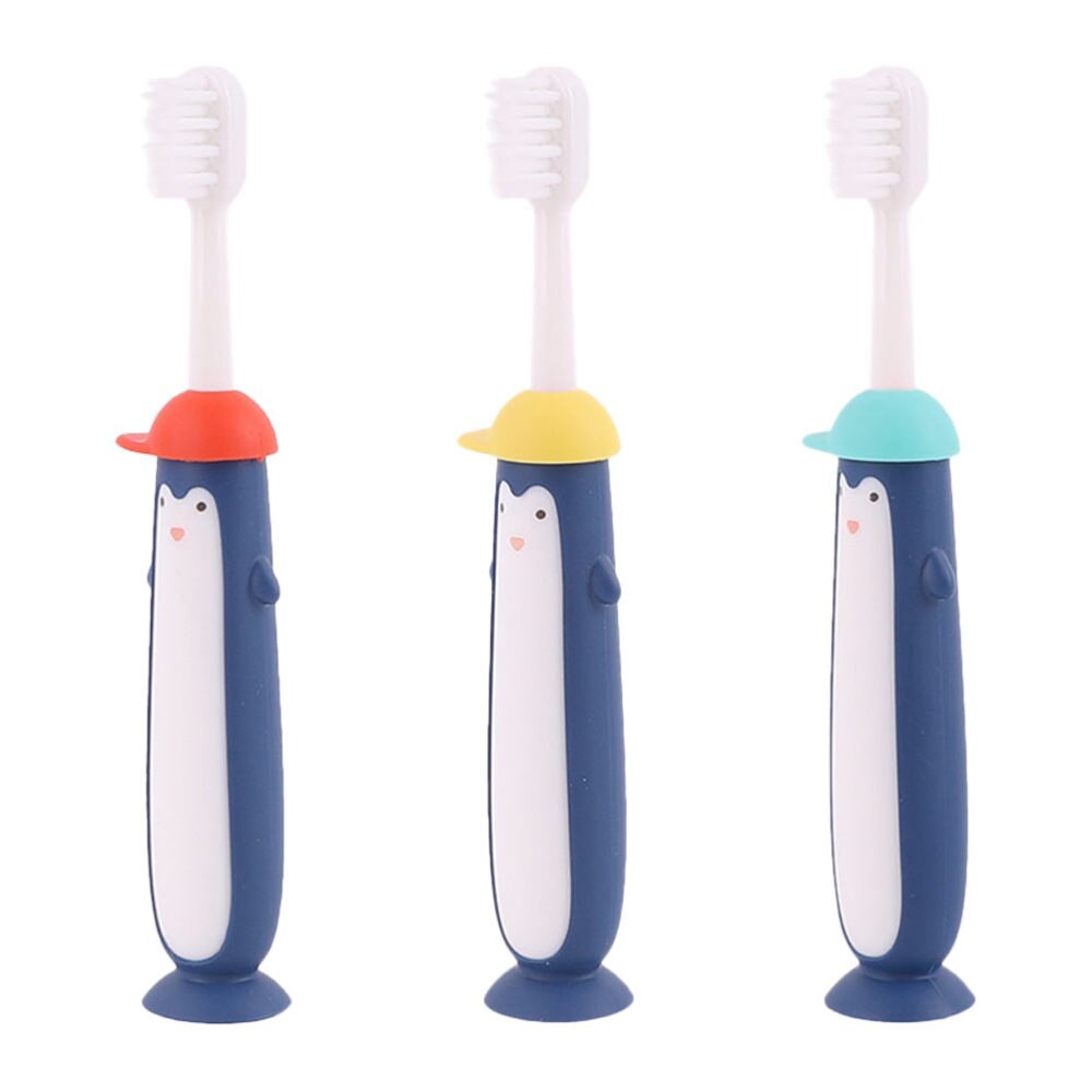 3pcs Cartoon Soft Bristles Toothbrushes Kid Cleaning Toothbrushes (Mixed Color)