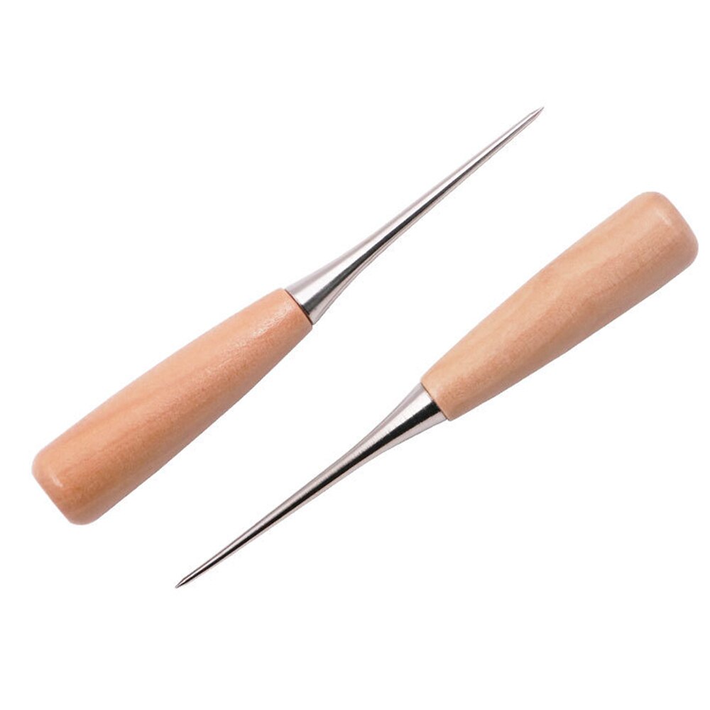 1 Pc bois Poignée Poinçon Aiguille Main Stitcher Cuir Punch Outil BRICOLAGE Réparation De Chaussures Crochet Outil Poinçon Trou En Cuir Outils Cuir accessoires