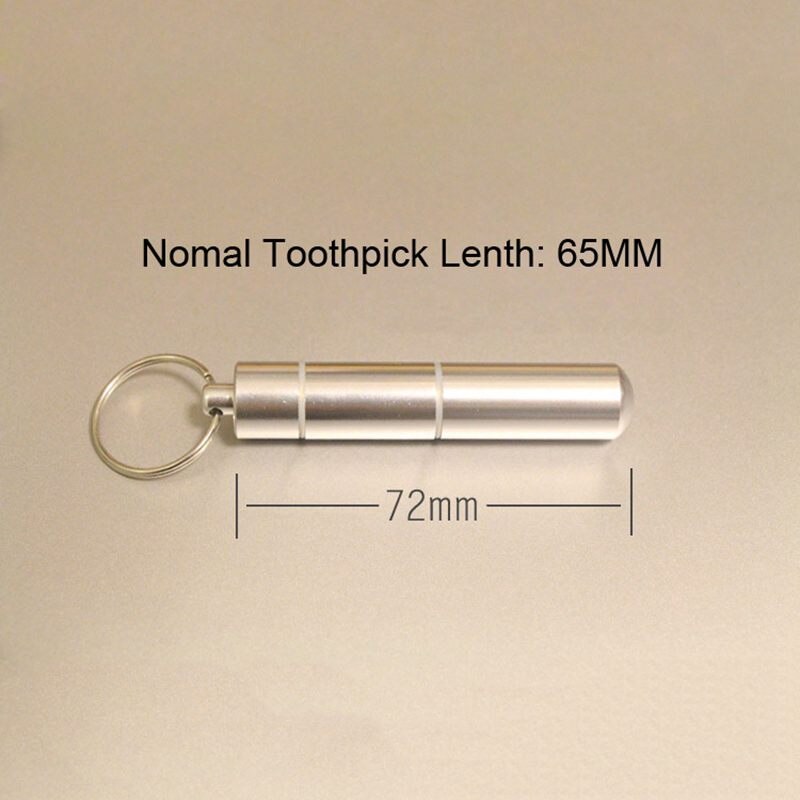 Bærbar 1 stk metallomme tandstikkerholder med nøglering rejser nøglering tandstikkeræske