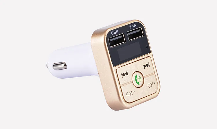 Bluetooth 5,0 fm Absender Auto Bausatz MP3-Modulator Spieler drahtlose Freis prec heinrich tung Audio--Empfänger Dual-USB-Schnell ladegerät 2.4a: Gold