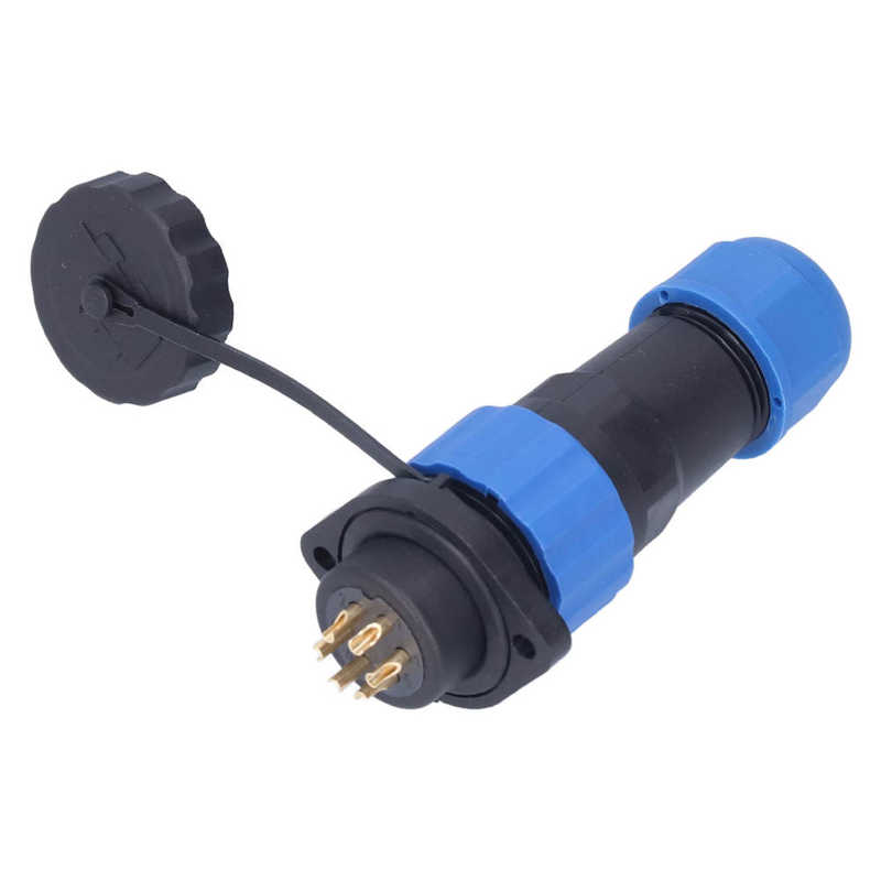 Aviation Power Connector Good Conductivity Waterproof Plug Socket for Electronic Equipments: 6 cores (380V 10A)