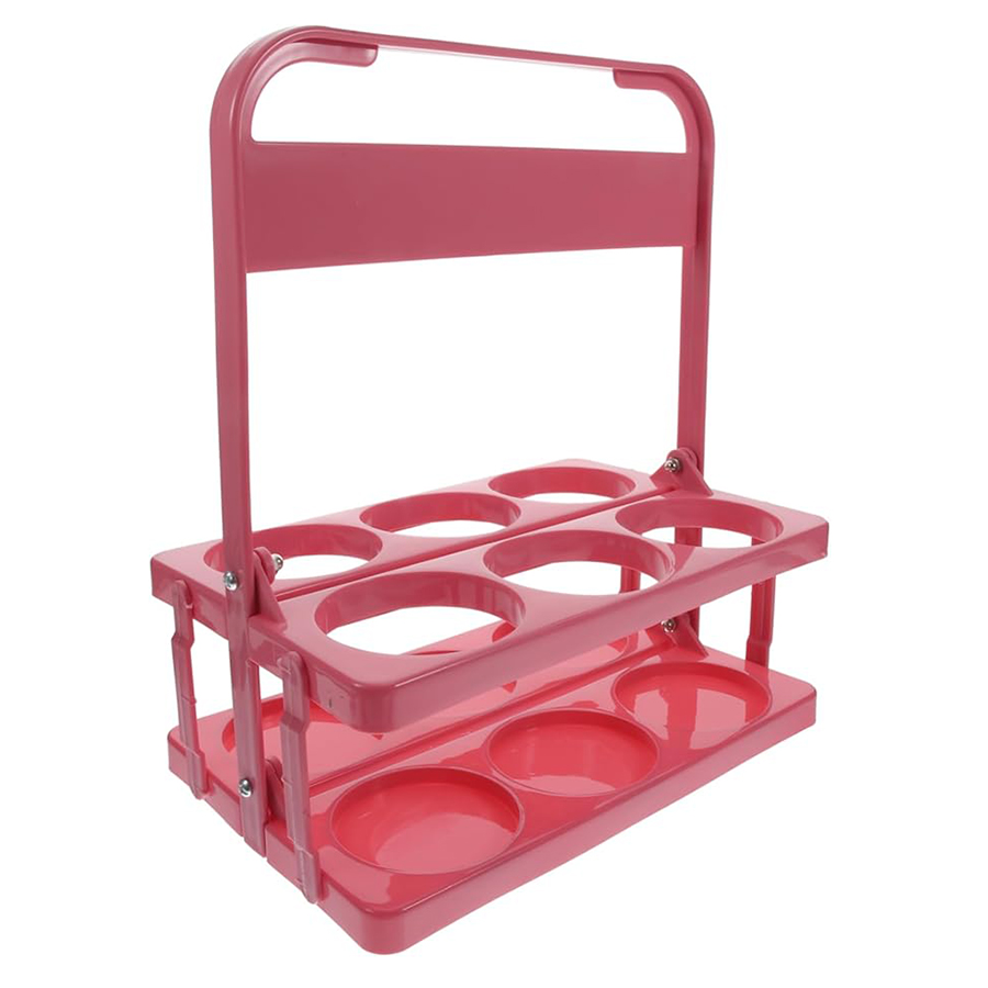 Bierflaschenträger, Getränketräger, Getränkeflasche, Bauernhaus-Stil, 6, Bierhalter, tragbar, faltbar, Getränketräger aus Kunststoff: Violett