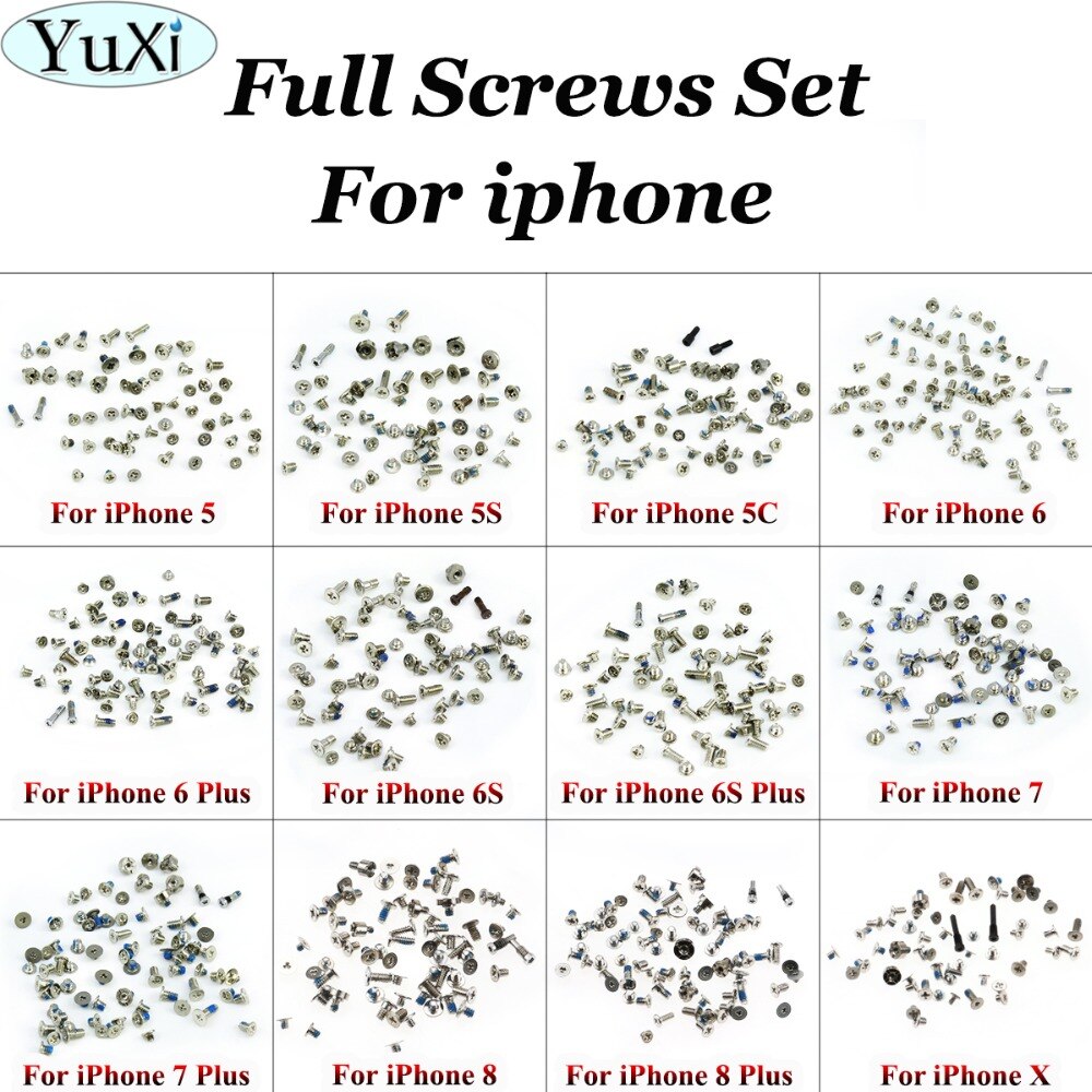 YuXi Complete Kit Volledige Schroeven Set Vervanging voor iPhone 7 7 plus 8 8 plus X 5 5 s 5C 6 6 Plus 6 s 6 SPlus Mobiele Accessoires