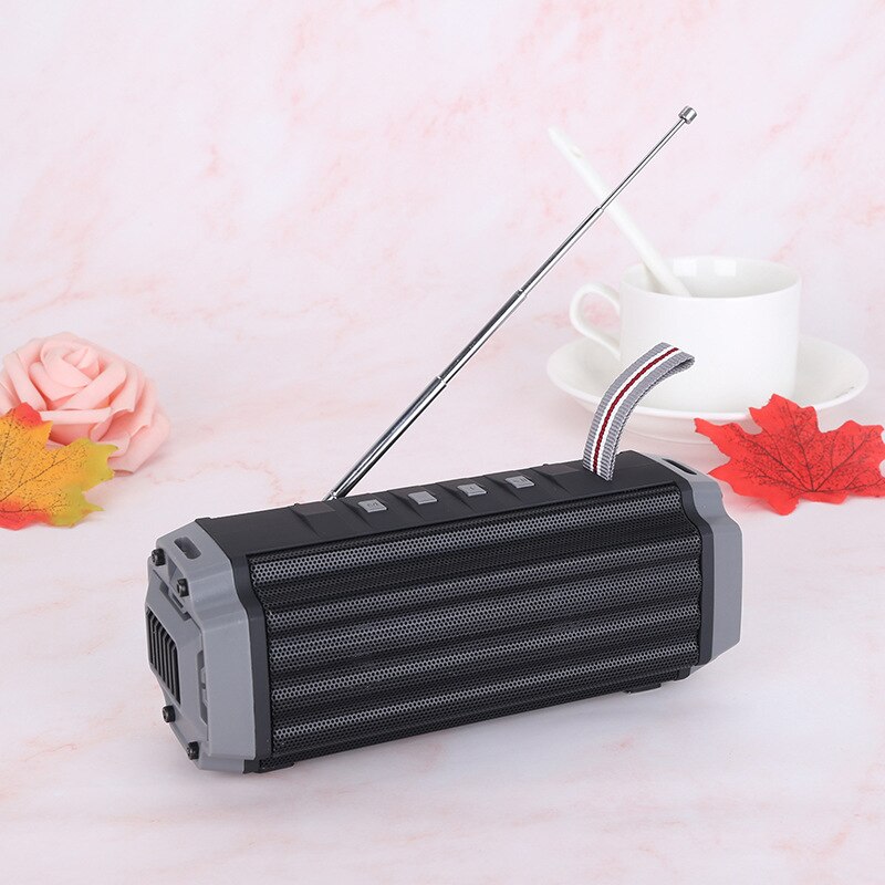 Slc -142 bluetooth-lautsprecher mit antenne, fm-radiokarte, tragbarer audiolautsprecher, kabelloser mini-säulenlautsprecher