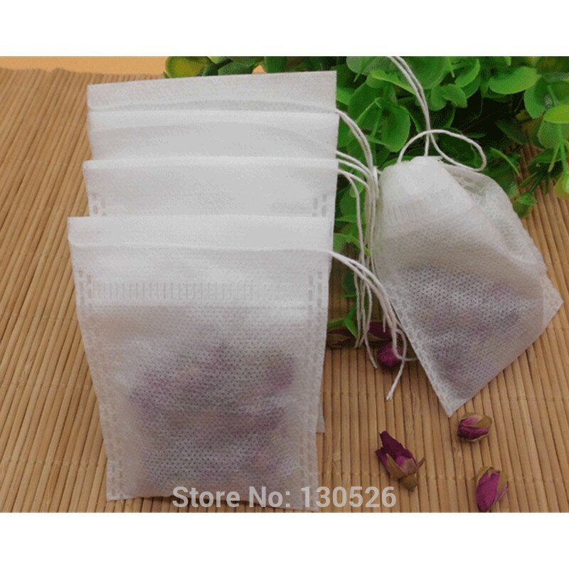 100 Teile/los Teebeutel leer Tee Taschen 7x9cm Mit Schnur Heilen Dichtung Filter Papier für Kraut verlieren Tee kaffee Werkzeuge Geschirr Küche
