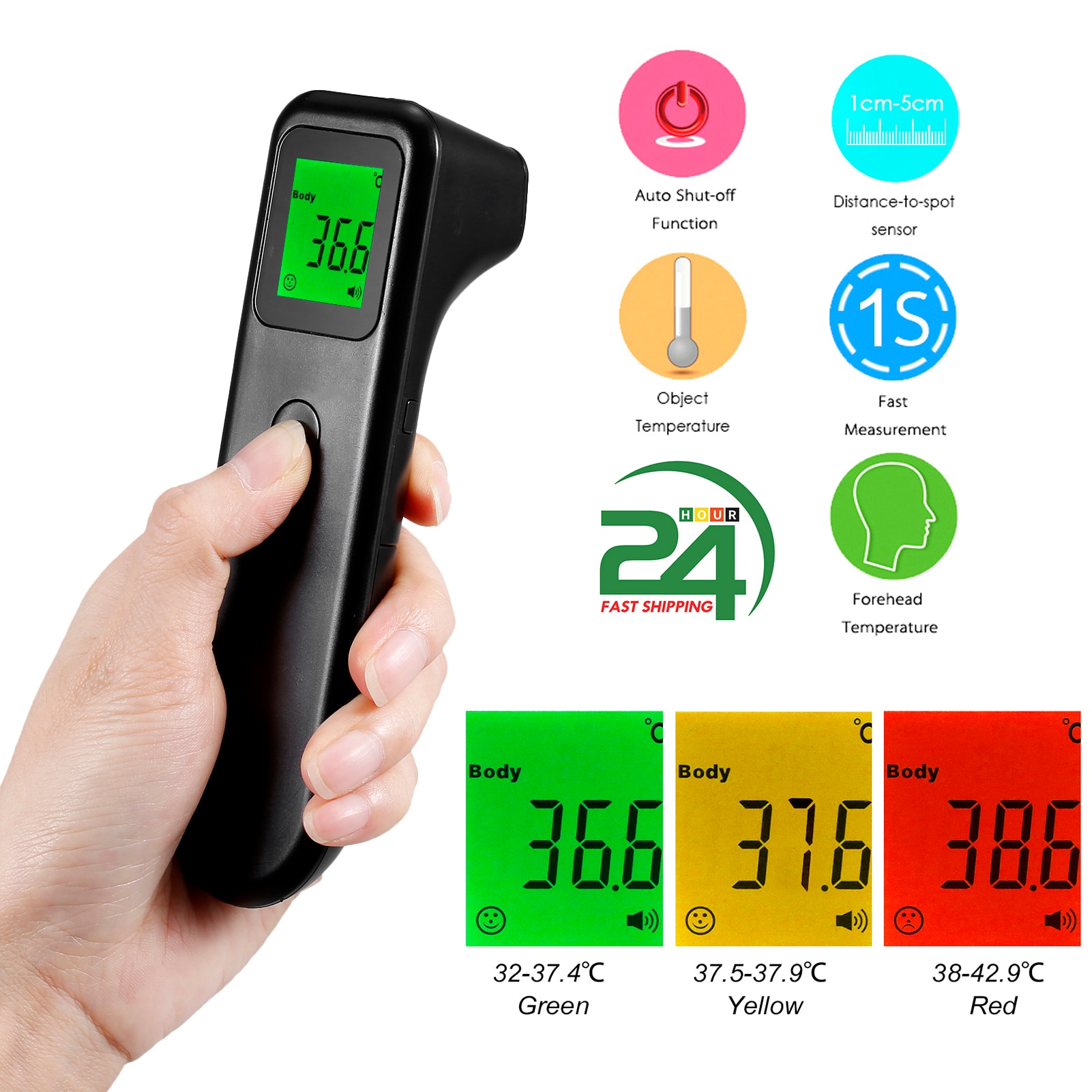 Non-contact Infrarood Thermometer Ir Voorhoofd Digitale Thermometer Voor Baby Volwassen Temperatuur Gereedschappen ℃ ℉ Schakelbare Koorts Термометр