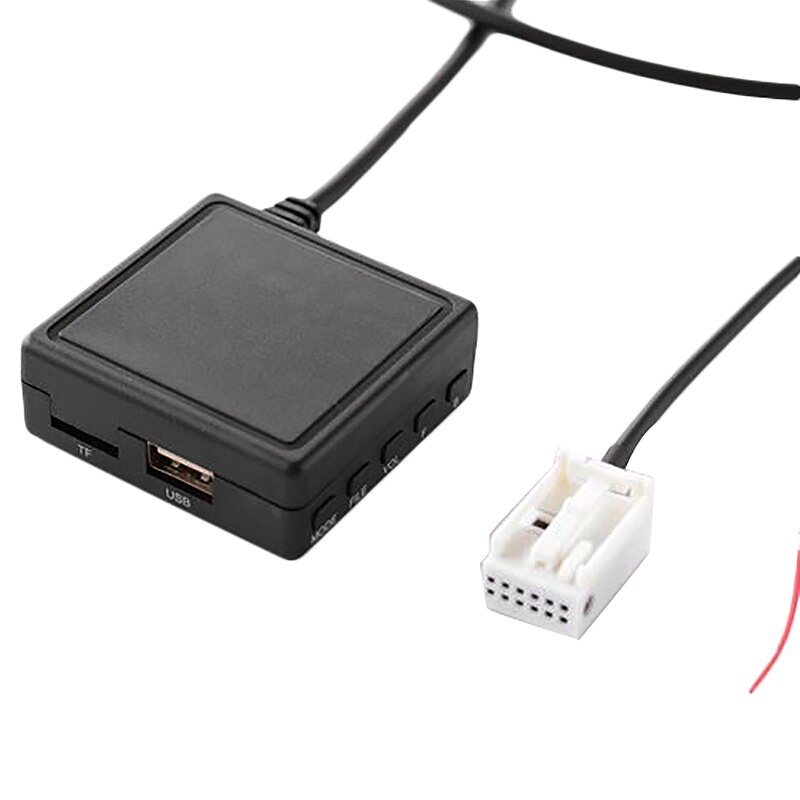 Bil bluetooth 5.0 aux kabel adapter tf usb passer til peugeot 207 307 407 308