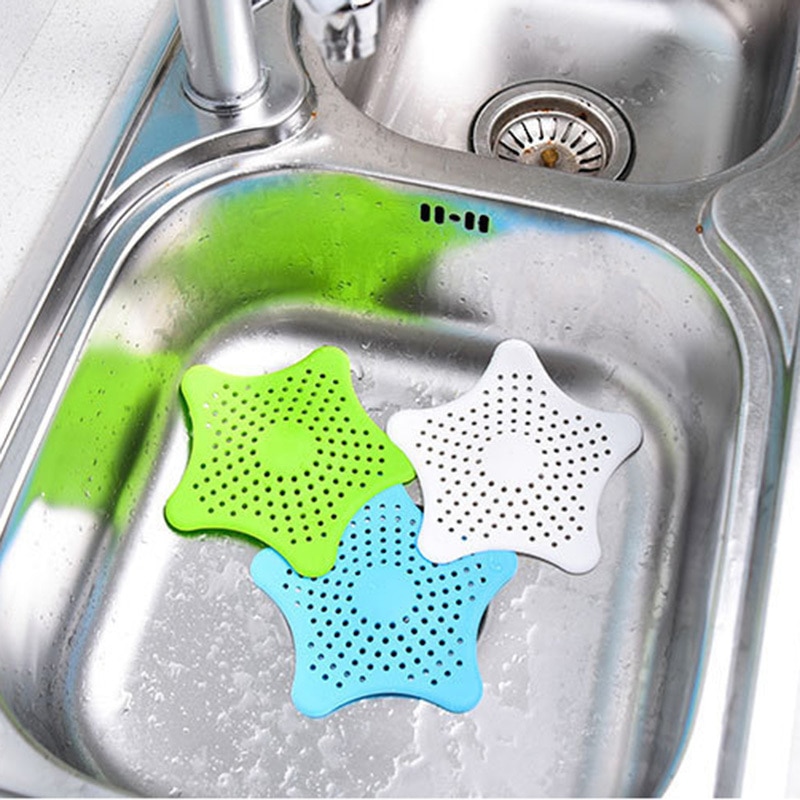 1 pieza de filtro de desagües para cocina, prevención de obstrucción del fregadero, colador de fregadero de silicona, filtros con forma de estrella, ancho de baño de cocina, herramienta