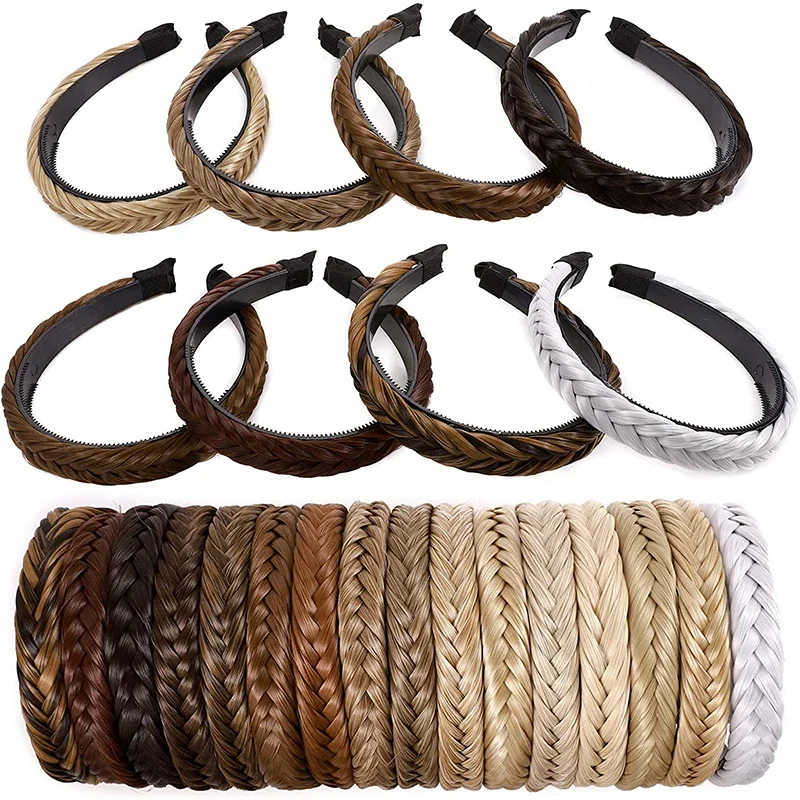 Women Hair Band Fishbone Braid Lazy Wig Twist Braid Headband Hairpin Bohemia Non-slip Headdress Bridal Hair Accessories
