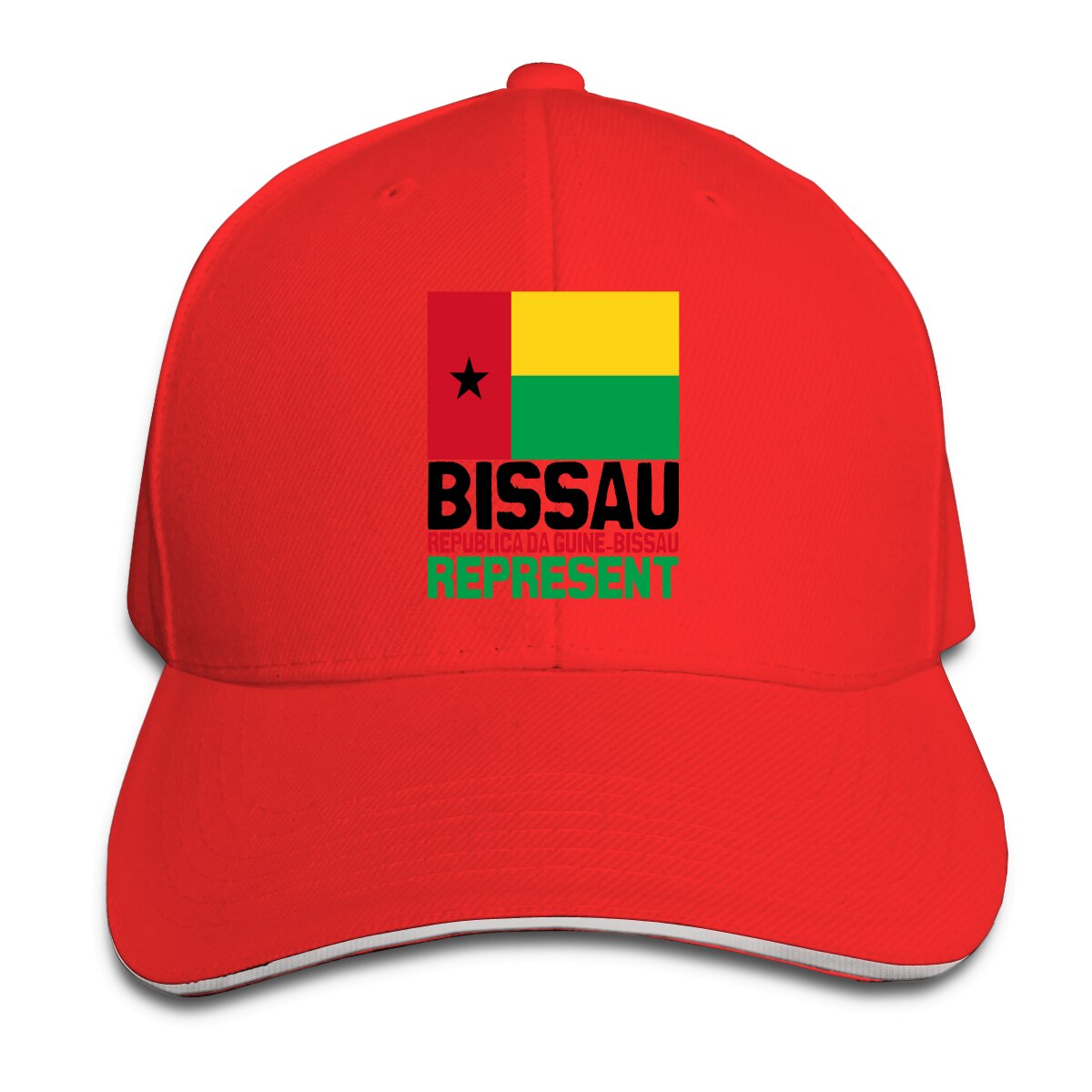 Guinee Bissau Represent-Gorras de Golf para hombre y mujer, gorros divertidos de estilo hip hop R330, 1 unidad: Rojo