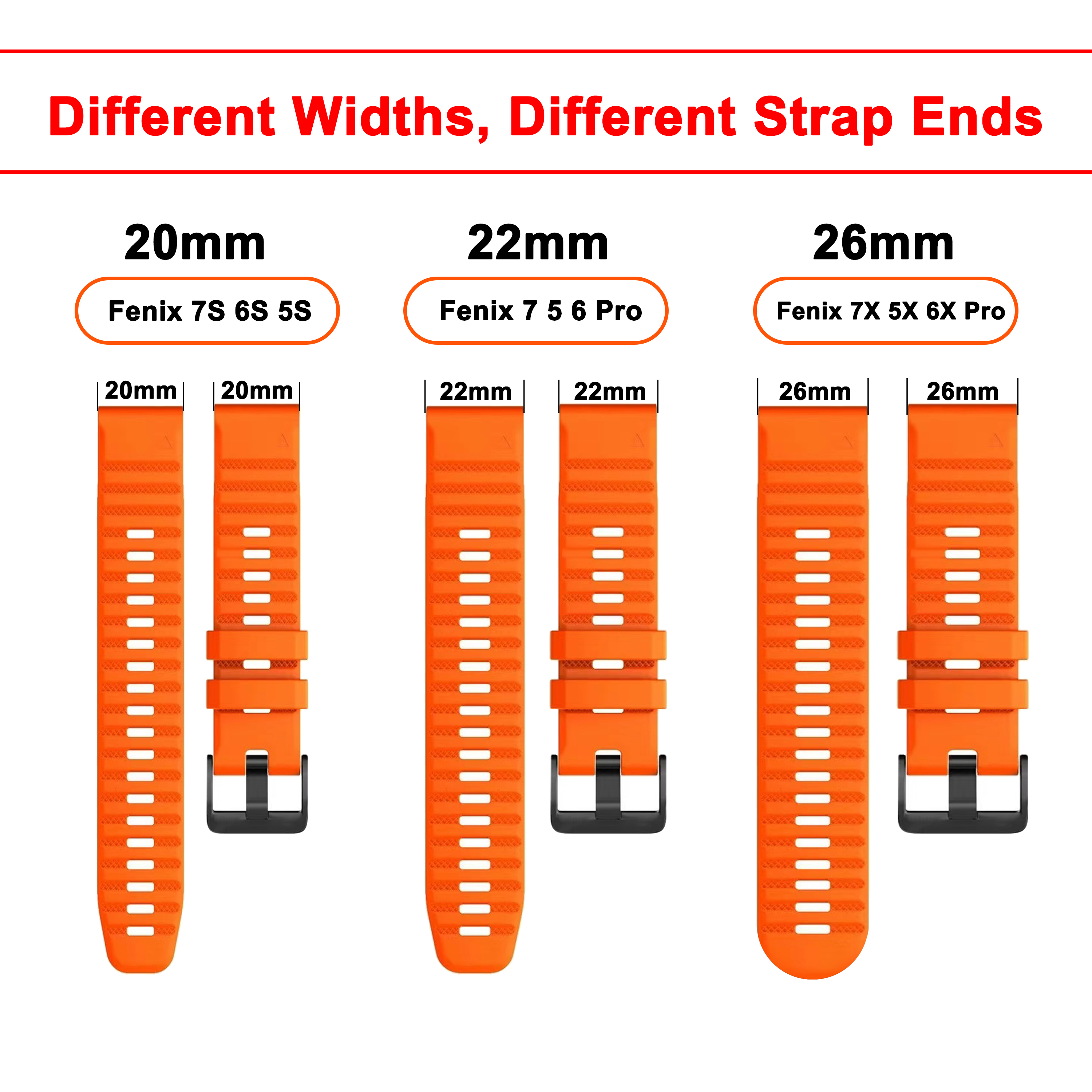 26 22 20MM Silicone strap for Garmin Fenix 6X 6 7 7X Pro 5S 5X Plus Fenix 8 E Watchband Bracelet Epix Gen2 965 955 3HR QuickFit