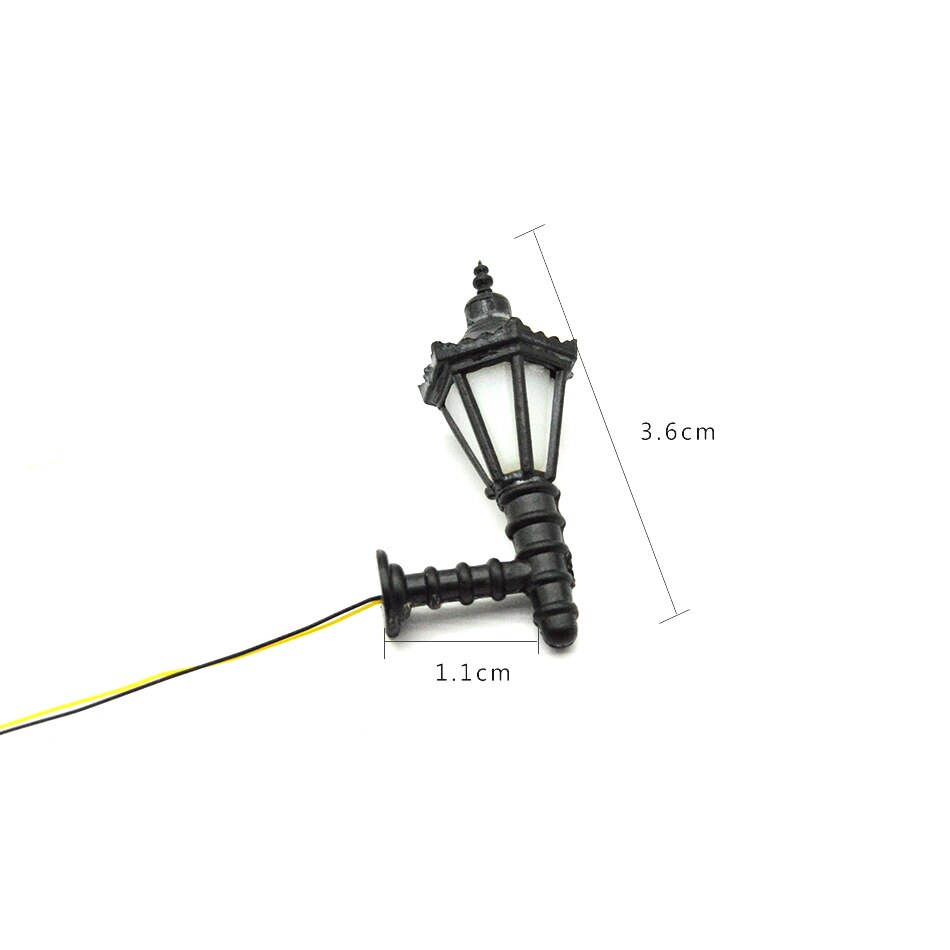 Miniature Model Luminous Wall Lamp Bracket Light 3V Led HO N Scale Model Train Building Architecture Making: 3.6cm