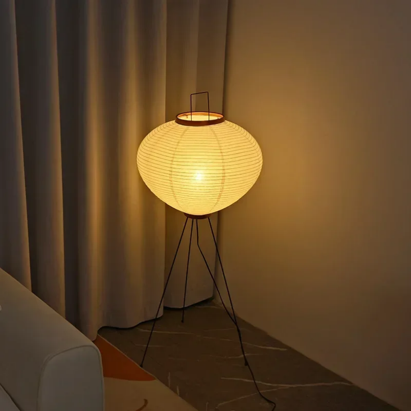 Noguchi Akari Reispapier-Stehleuchte, japanische Wabi Sabi, Jahrgang-Stehlampe für Schlafzimmer, Wohnzimmer, Haus, Nachttisch-Dekoration