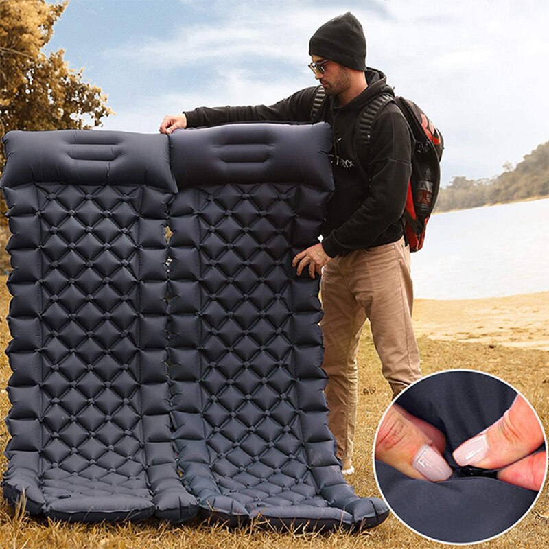 Matelas Auto-gonflant Camping - Isotherme, Pompe à Pied Incluse, Vert, 198cm