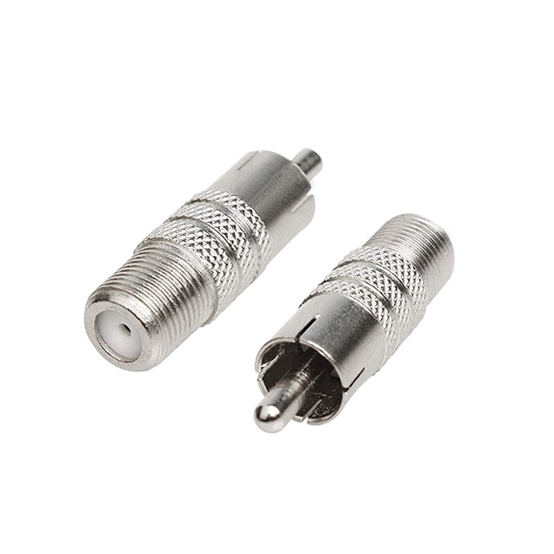 10 PCS/Set F Type Female To RCA Male Coaxial Cable Adapter, Straight Coupler Adapter Connector For Video Audio