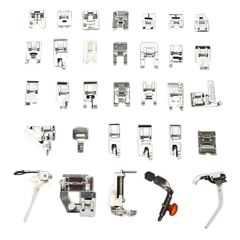 32Pcs Mini Naaimachine Presser Voet Voeten Voor Brother Singer Naaivoeten Vlechten Blind Stitch Stopnaald Set Accessoires