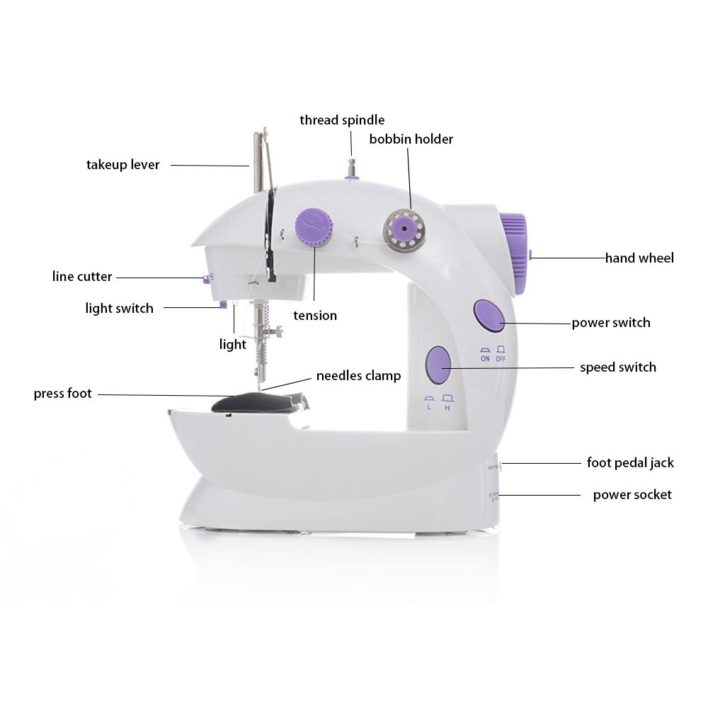 Mini Portable Sewing Machine with Extension Table Sew Needlework Clothes Electrec Sewing Machine Stitch Set-US Plug