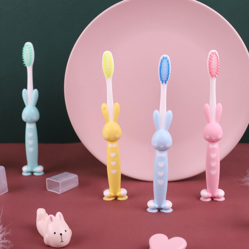 4 Teile/los Karikatur Baby Zahnbürste freundlicher Ausbildung Zahn Pflege Nette Bär Kaninchen freundlicher Zähne Pinsel: hase