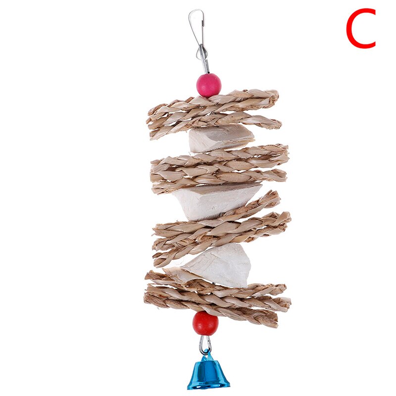 1 sztuk kolorowe zabawki dla papug z naturalnego drewna dla zwierząt domowych zabawka robić żucia dla papugi ptak zabawkowe klatki dla dużych papug: C