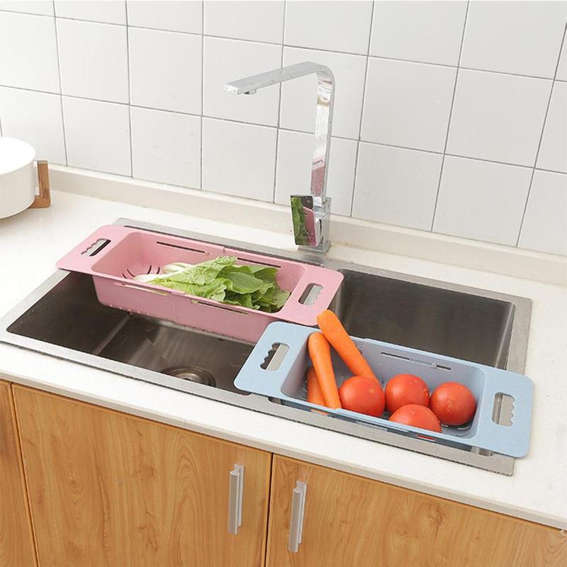 Retractable Sink, Panning Basin, Drain Basket, Rectangular Plastic Fruit, Kitchen Sink, Dish Storage