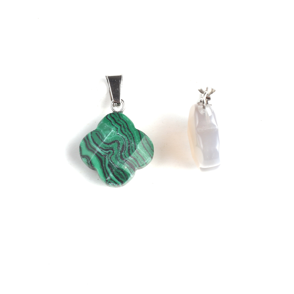 Lucky Klavertje Vier Vorm Natuursteen Hanger Sieraden Maken Diy Agaat Malachiet Ketting Oorbellen Accessoires