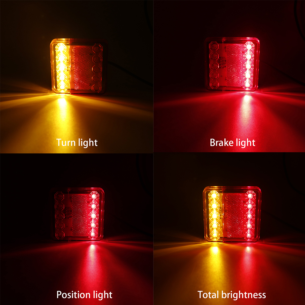 2PCS 10 LED Rear Tail Light Brake Reverse Waterproof Lamp Indicator Turn Signal Truck UTE Trailer Caravan Lorry 12V 24V