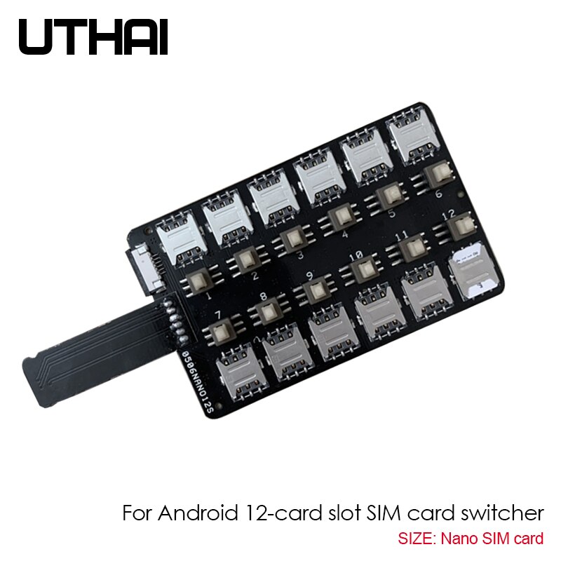T13 12 Card Slot Sim Card Adapter Multi-Sim Kaartlezer Groen (Voor Iphone) android Mini Sim Nano Simkaart Gratis Herstart Schakelaar