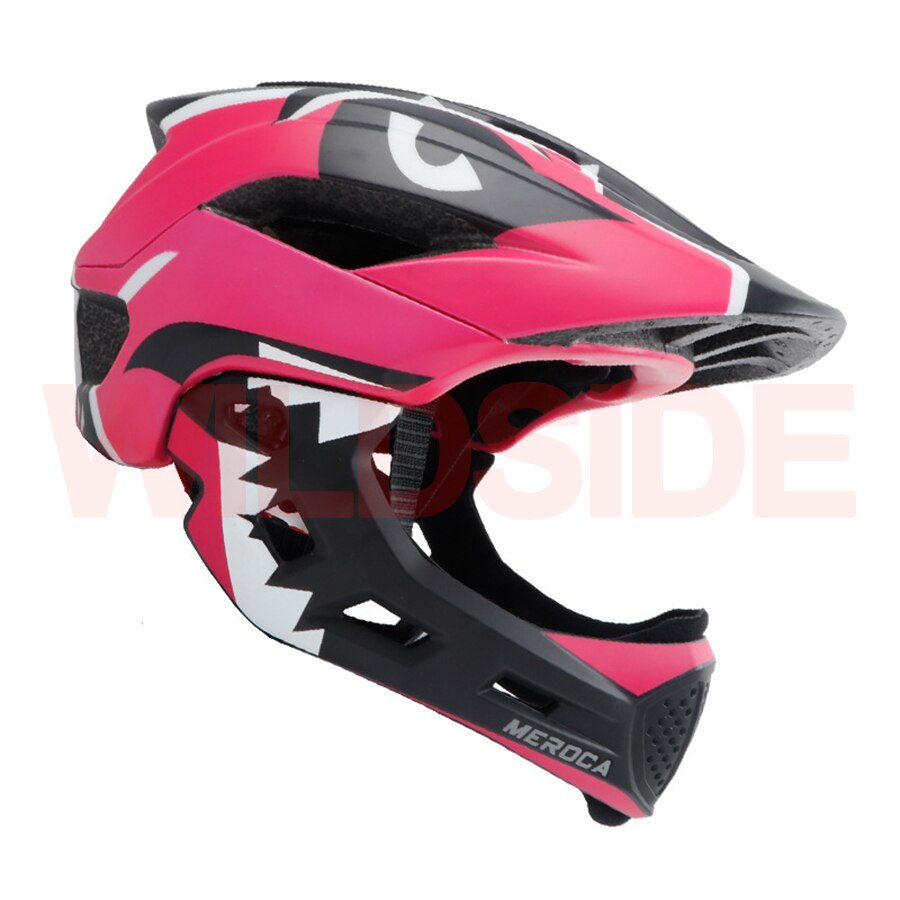 Kids Cycling Helmet Full Face Detachable Chin rest MTB BMX Downhill bike Balance Helmet Casco Ciclismo Capacete: Pink