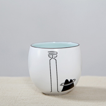 Tazas de té Zen de cerámica hecho a mano, juego de té Vintage, taza de té de porcelana blanca, taza de té maestro