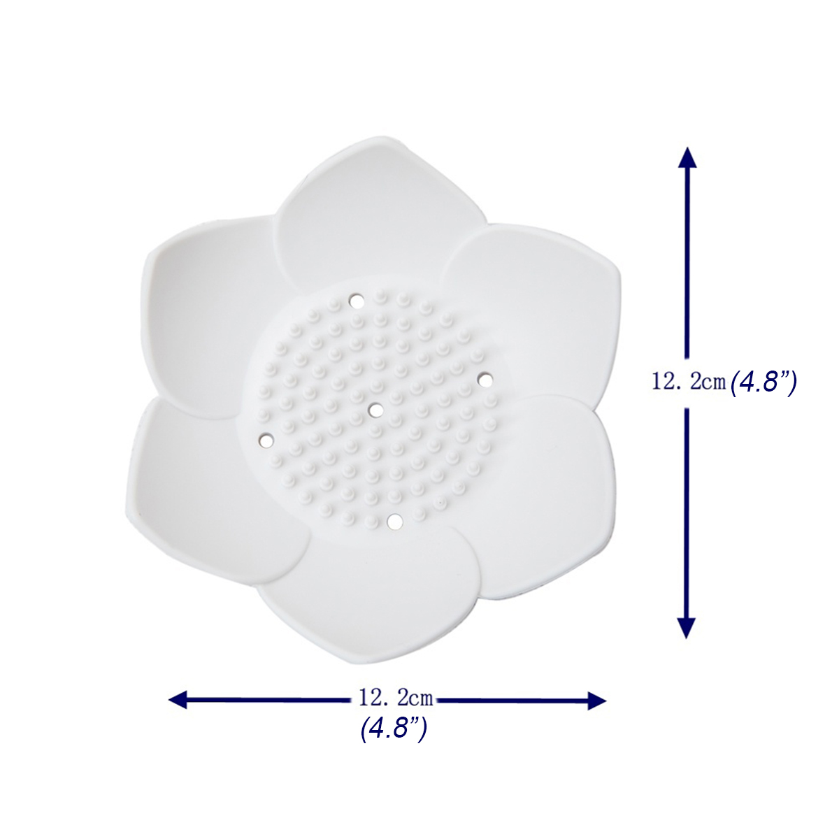 Form sæbe fade boks opbevaringsplade afløbsholder silikone badeværelse brusebad hvid sort lyserød blå: Hvid