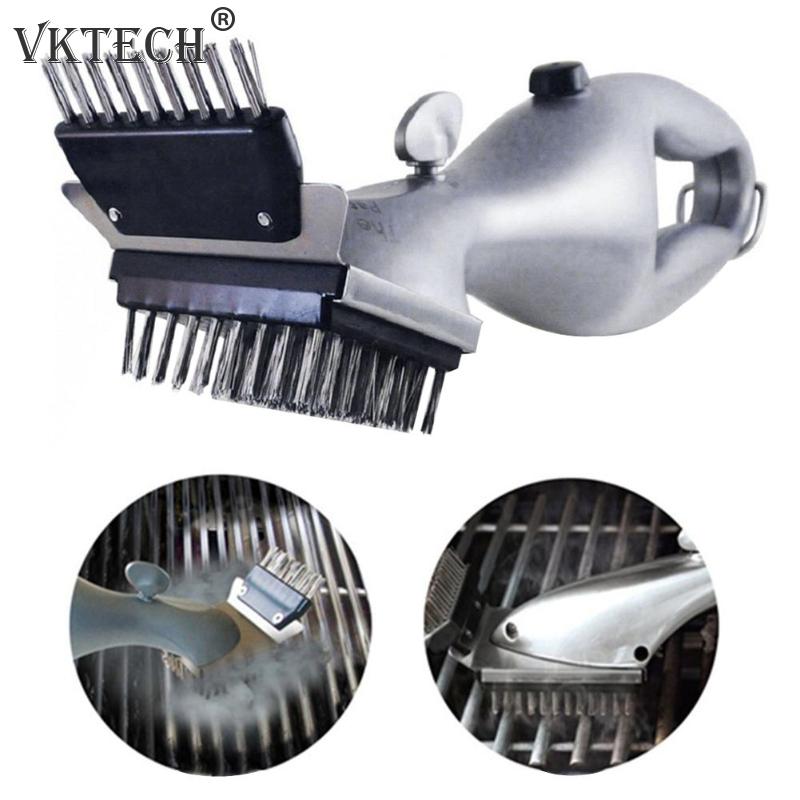Stainless Steel BBQ Cleaning Brush Outdoor BBQ Grill Brush Barbecue Grill Cleaner Steam BBQ Accessories Cooking Tools