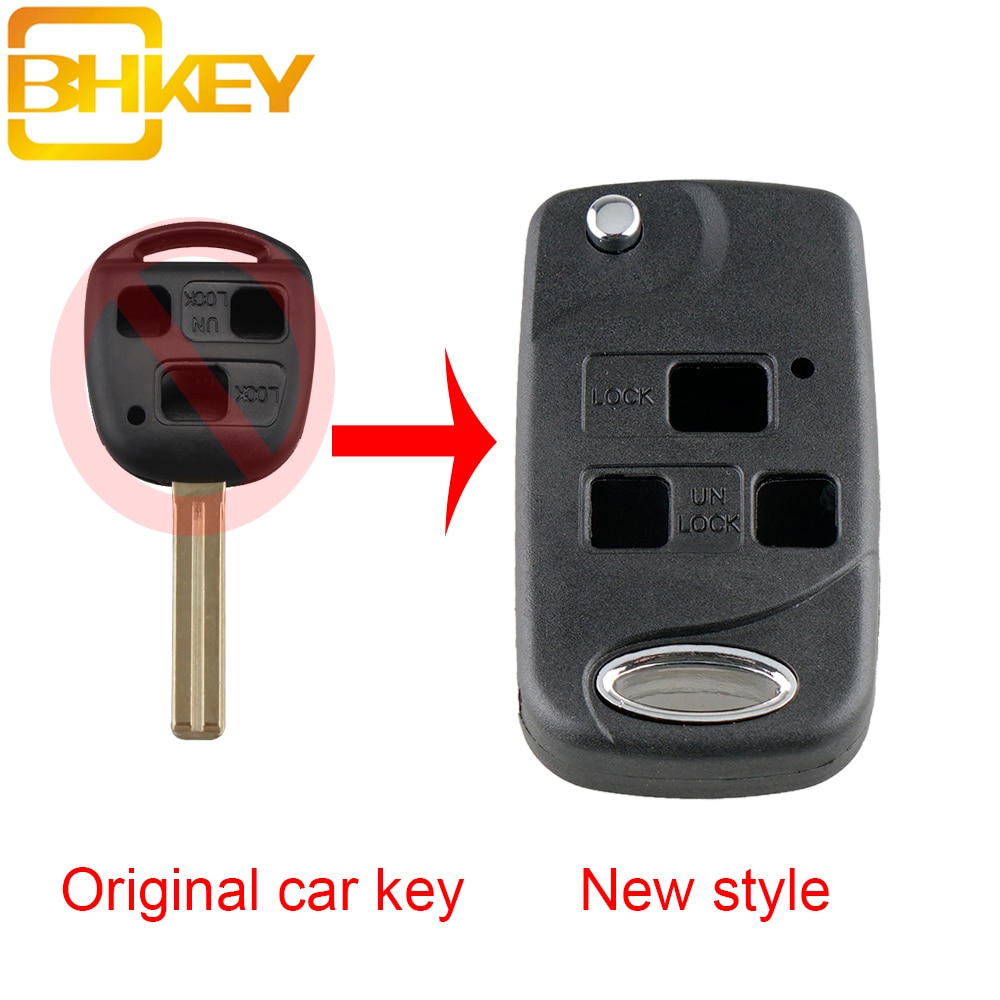 Bhkey 3 Knoppen Afstandsbediening Sleutel Shell Case Voor Lexus RX300 SC430 GX470 LS400 GS300 ES330 LX470 Fob Stijl Key cover