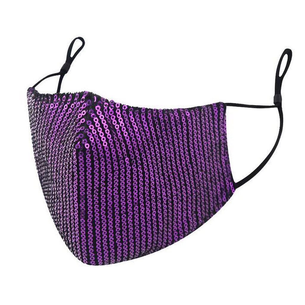 Cycling Face Covering Mask Sequins Cotton Mask Washable Breathable Mask Festival Mask Outdoor Protective Masque: PP