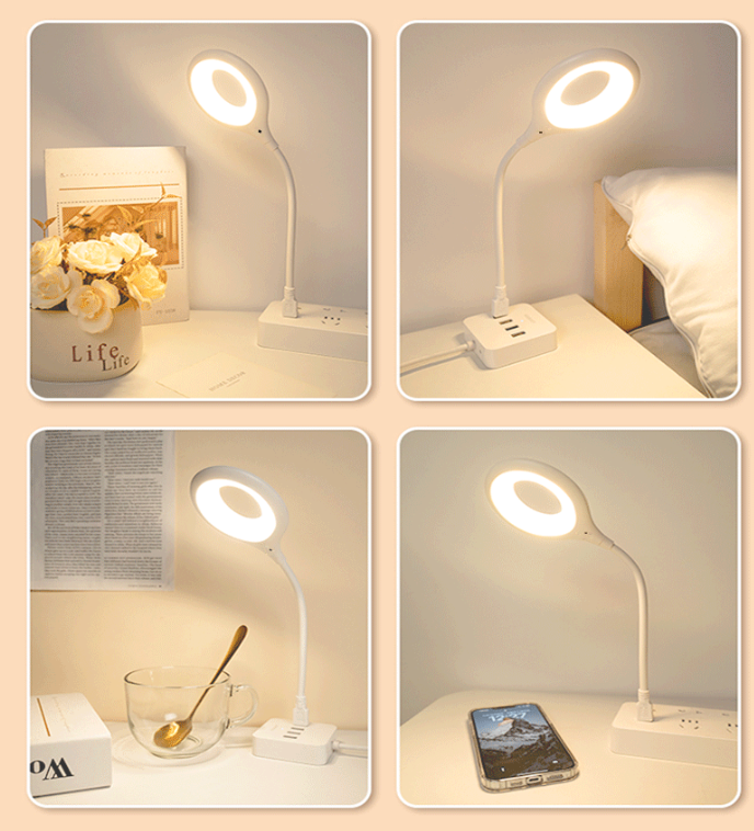 Lampada da scrivania USB pieghevole luci notturne illuminazione lampade da tavolo Plug-In luci da scrivania portatili protezione per gli occhi luce notturna da scrivania