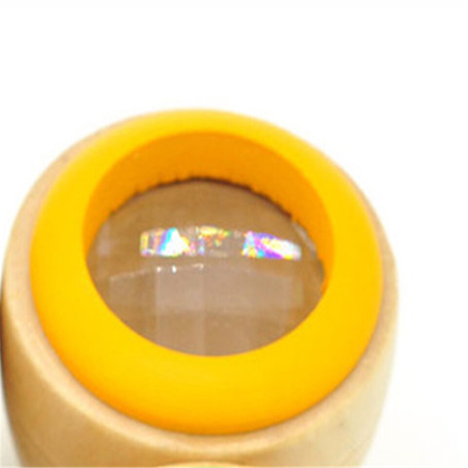 Neue Holz Bunten Kaleidoskop Holz Spielzeug Multiplex Prisma Holz Kaleidoskop freundlicher Holz unisex Kleinkind Pädagogisches Spielzeug: Gelb