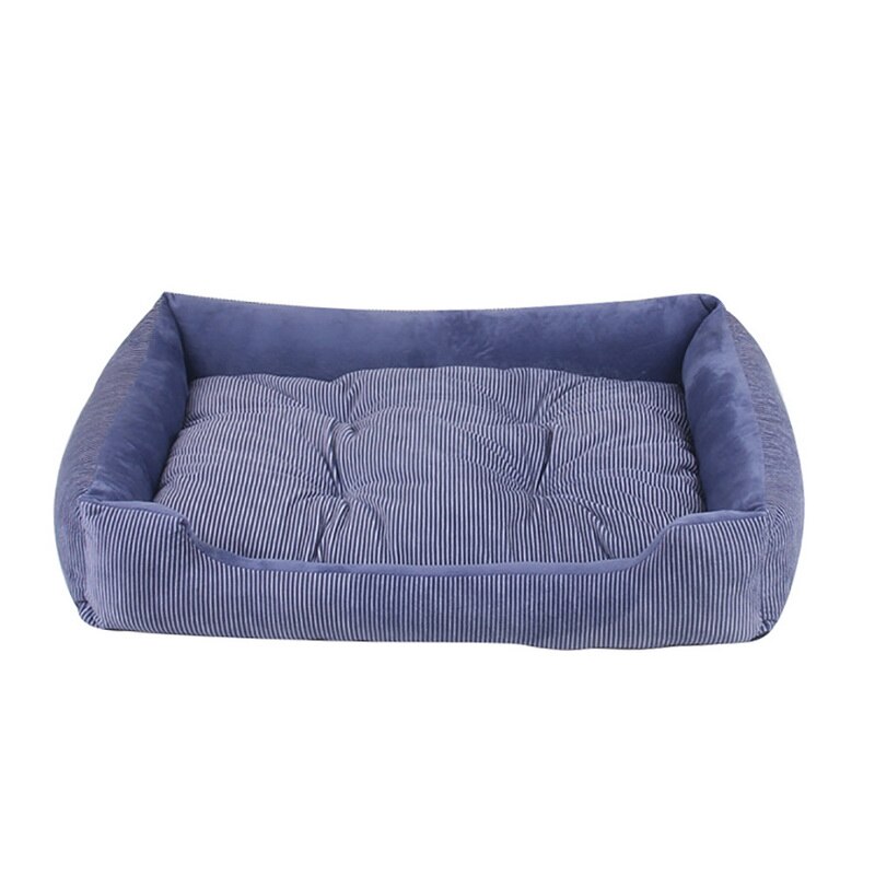 Hundeseng sofa hvalp kæledyr hund seng bænk til små store mellemstore hunde kat tæppe hund senge måtter hus liggestol kæledyr seng kennel: Blå / 45 x 28.5 x 12cm