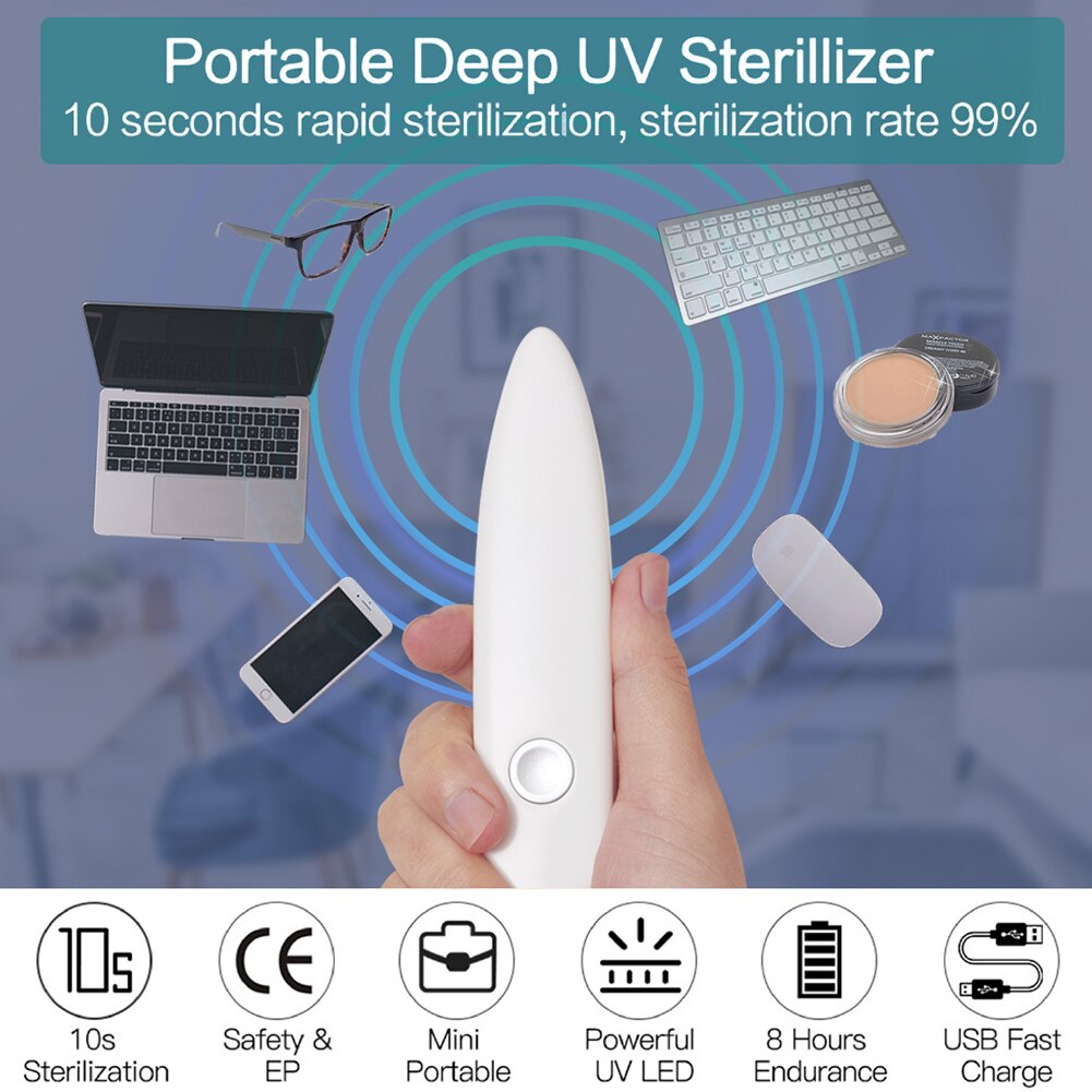 Handheld UVC Sterilizer Light UV Sterilizer Disinfection Lamp Ultraviolet Germicidal Light Travel Bactericidal Lamp