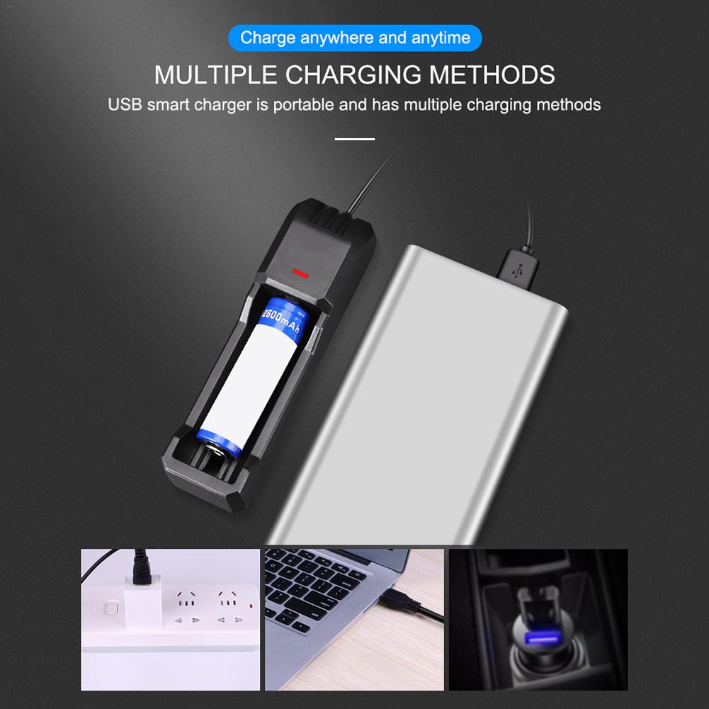 USB Einzigen Slot Lithium-Batterie Ladegerät 26650 18650 14500 10440 16340 21700 18500 Elektrische Lithium Batterie Wiederaufladbare Ladegerät