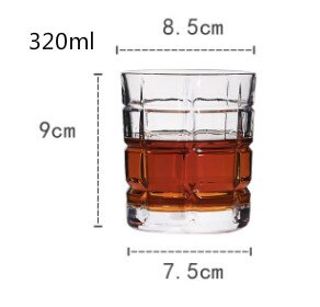 Vaso de Whisky clásico para Bar, vaso de Whisky, cerveza, vino, juego de vidrio de agua tallado de dos piezas: Whiskey style02