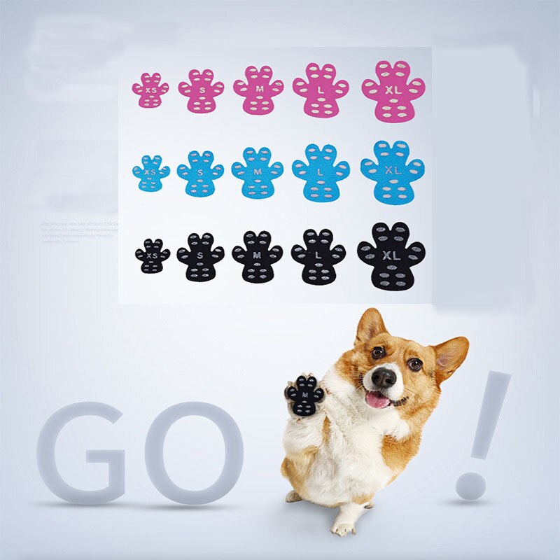 Wodoodporne ochraniacze na łapy dla psów antypoślizgowe poduszki trakcyjne naklejki naklejki na łapę psa czarny różowy niebieski zwierzę domowe stopa skrawek trwałe