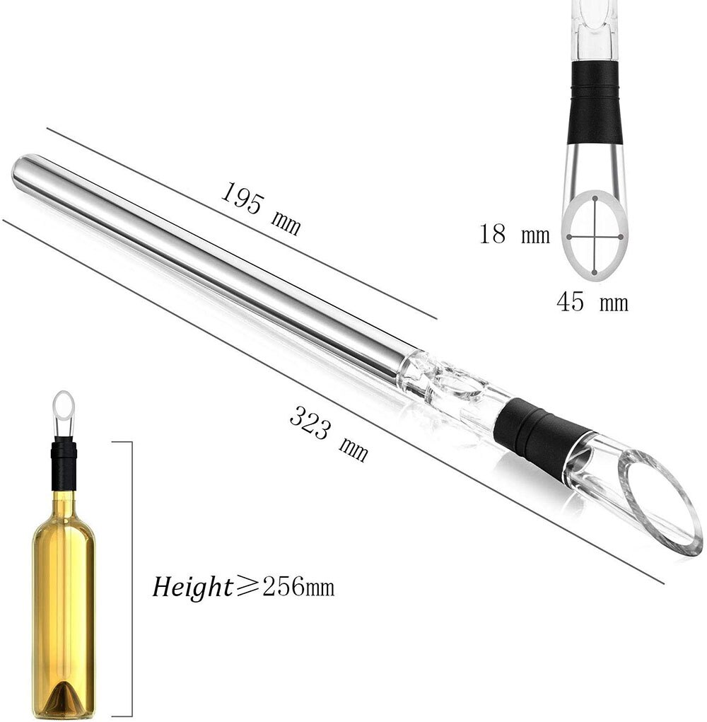 Vinkøler 3- i -1 rustfrit stål hurtig isfri vinkølerstang med luftemaskine og hælder til vintilbehør