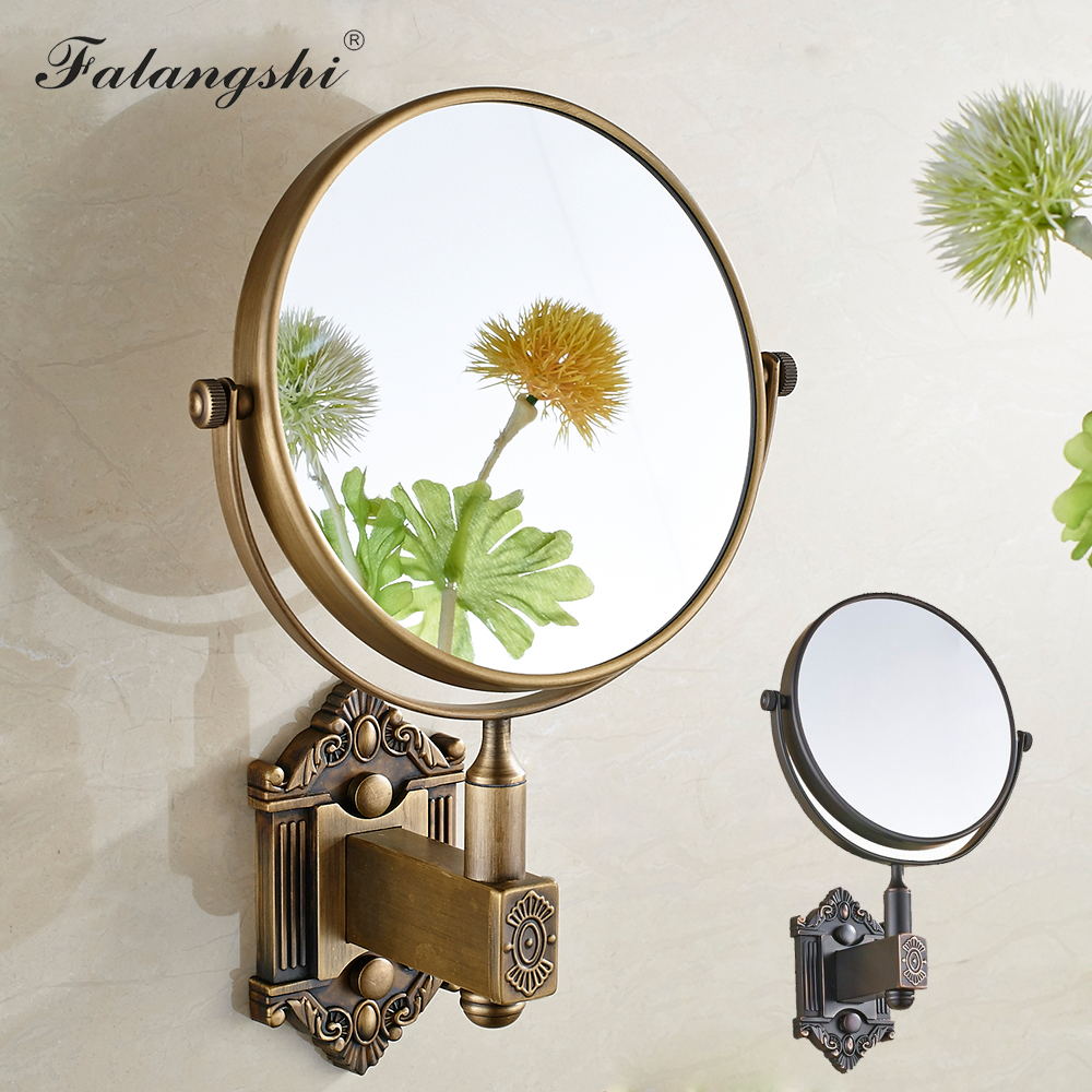 Bathroom Wall Mirror Antique Bronze Euro Style Bath Makeup Mirror Adjustable Round Cosmetic Mirrors Bathroom Accessories WB8901