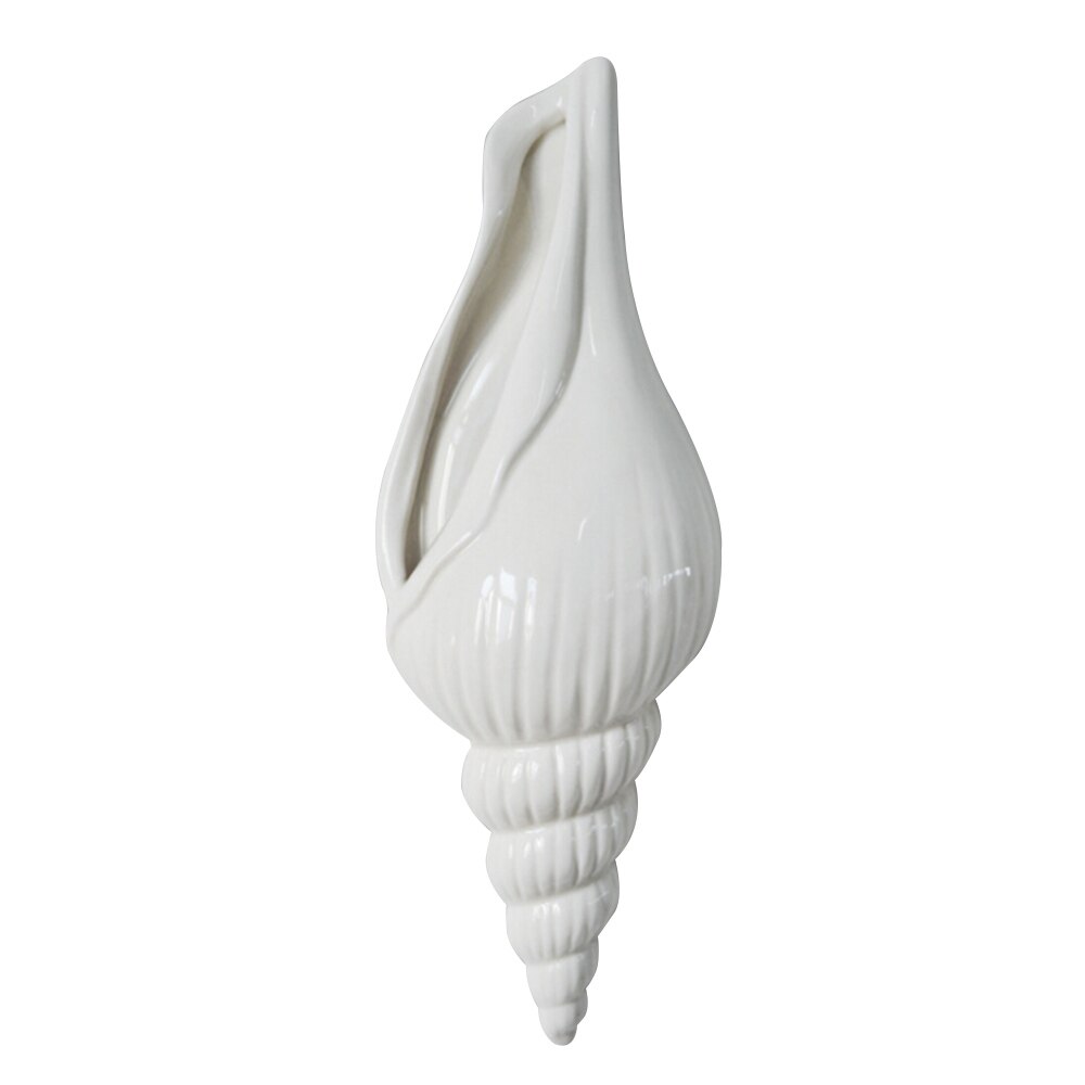 3D Conch Wanddecoratie Vaas Keramische Schelp Schelp Bloem Vaas Muur Opknoping Bloempot Thuis Kamer Achtergrond Muur decor: A1 25 x 8.7 x 4.5 cm
