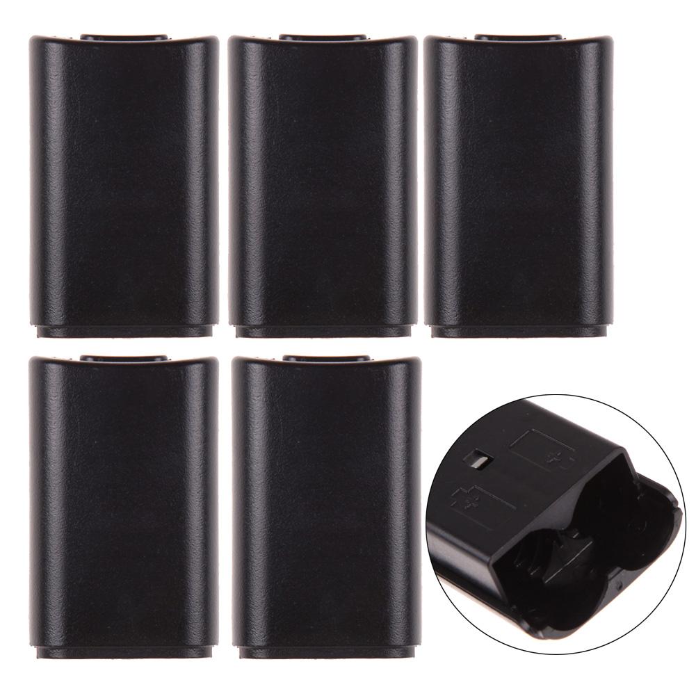 5 Stks/partij Gamepad Aa Batterij Back Door Cover Game Controller Cover Case Vervanging Zwart Voor Xbox 360 Draadloze Controller: 5pcs